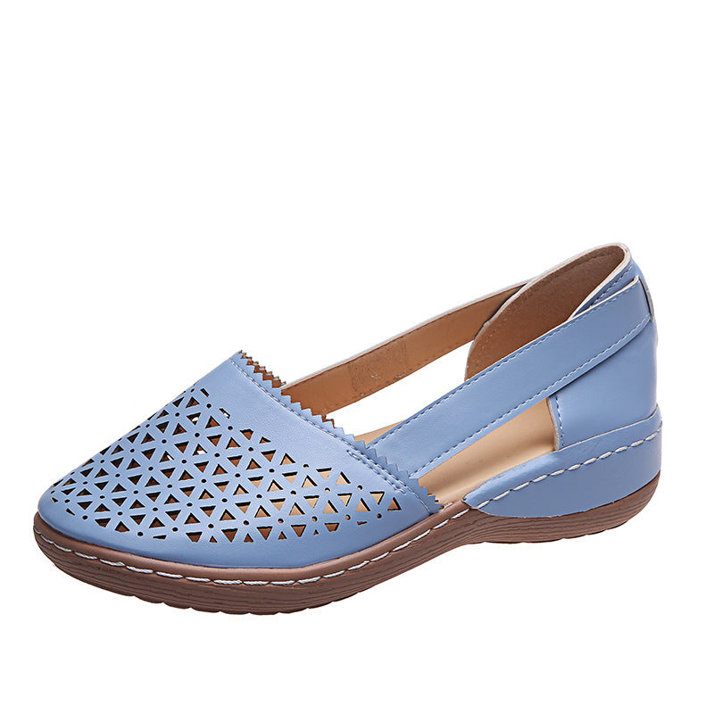 Women’s Breathable Cutout Comfort Shoes – Lightweight Slingback Walking Flats
