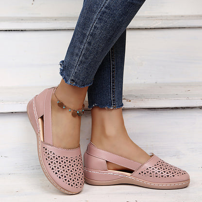 Women’s Breathable Cutout Comfort Shoes – Lightweight Slingback Walking Flats