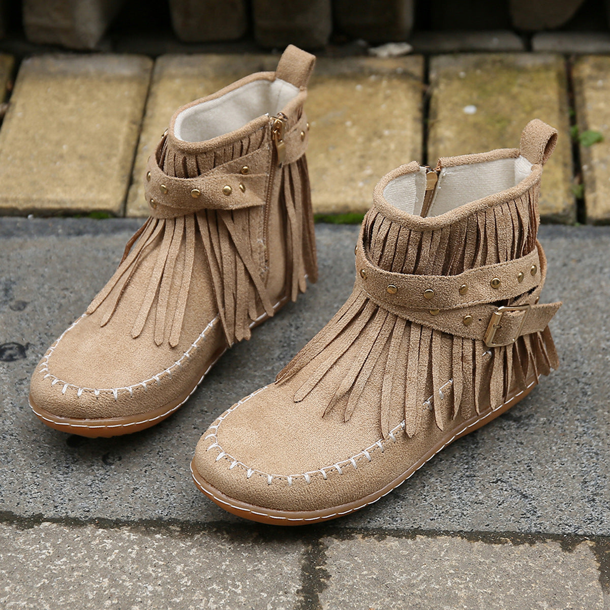 🔥Last Day 55% Discount-2023 New Short Sleeve Orthopedic Women's Tassel Boots-Buy 2 Free Shipping