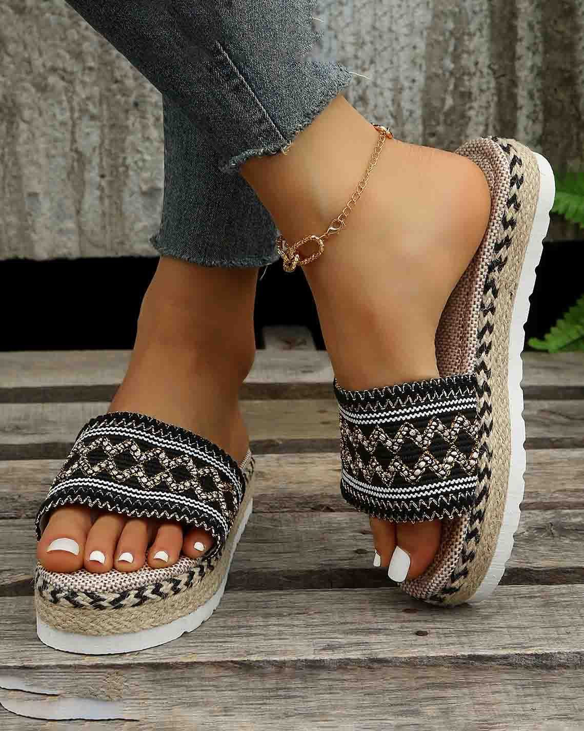 Melarey Hemp Rope Candy Sandals