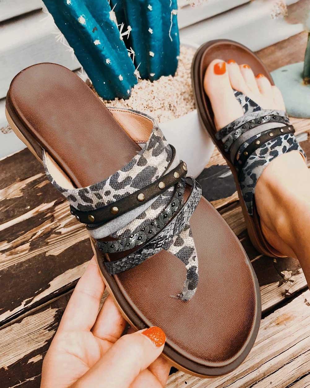 Melarey Studded Color Blocked Sandals
