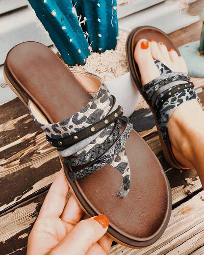 Melarey Studded Color Blocked Sandals