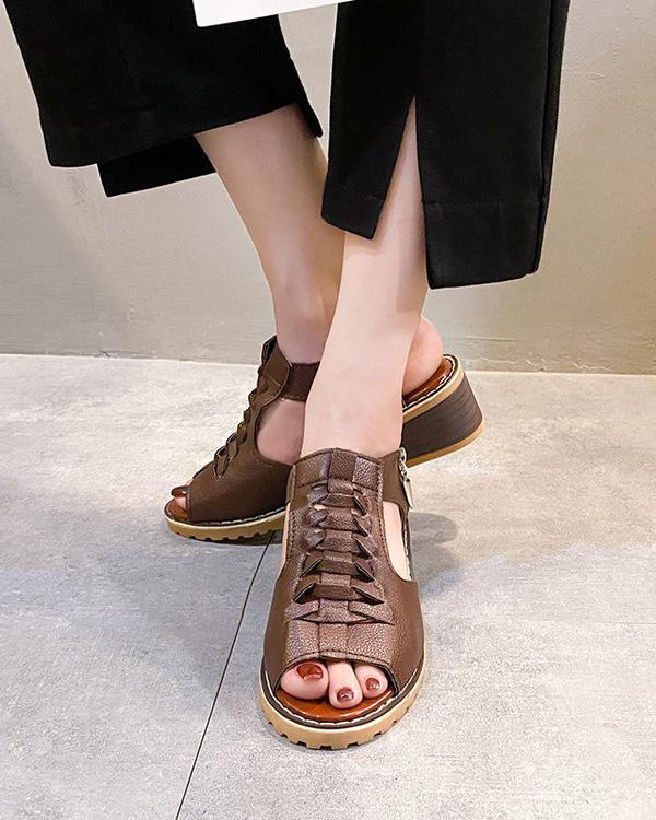 Melarey Roman Chunky Heeled Sandals