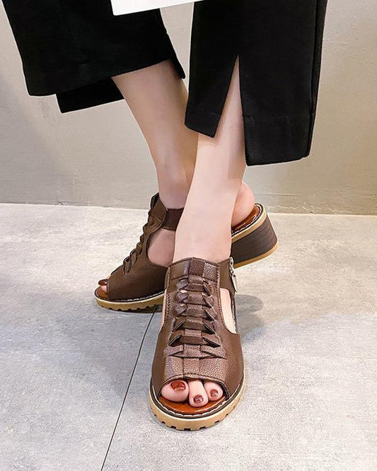 Melarey Roman Chunky Heeled Sandals