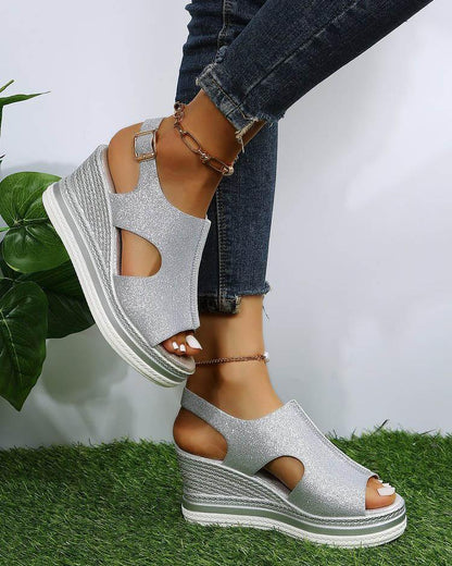 Melarey Fish Mouth Glitter Sandals