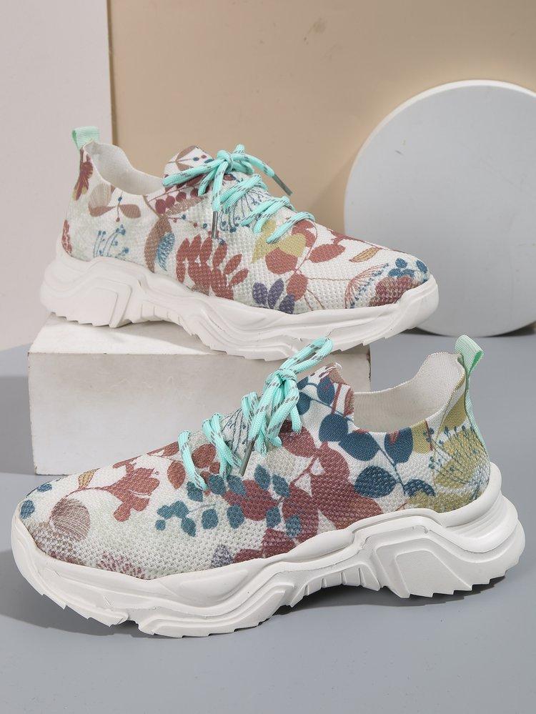 🎉Last Day 60% OFF - Floral Print Lace-up Breathable Orthopedic Sneakers- Buy 2 Free shipping