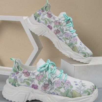 🎉Last Day 60% OFF - Floral Print Lace-up Breathable Orthopedic Sneakers- Buy 2 Free shipping