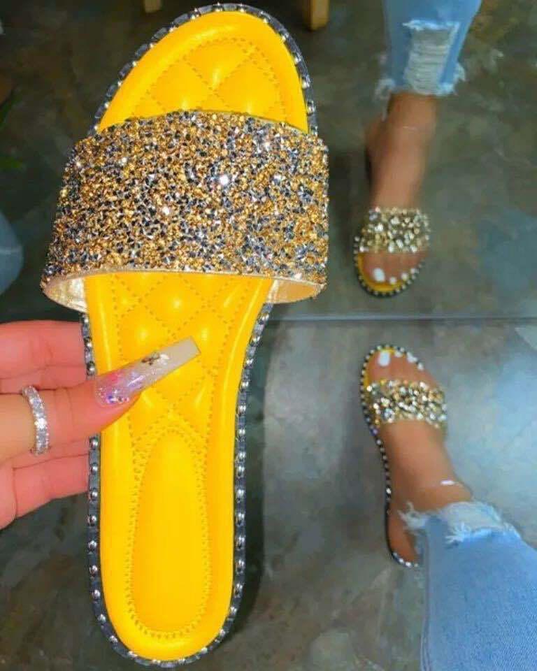 Melarey Glittering Rhinestone Slippers