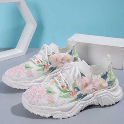 🎉Last Day 60% OFF - Floral Print Lace-up Breathable Orthopedic Sneakers- Buy 2 Free shipping