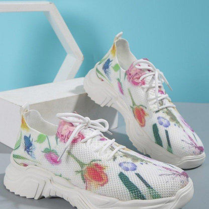 🎉Last Day 60% OFF - Floral Print Lace-up Breathable Orthopedic Sneakers- Buy 2 Free shipping
