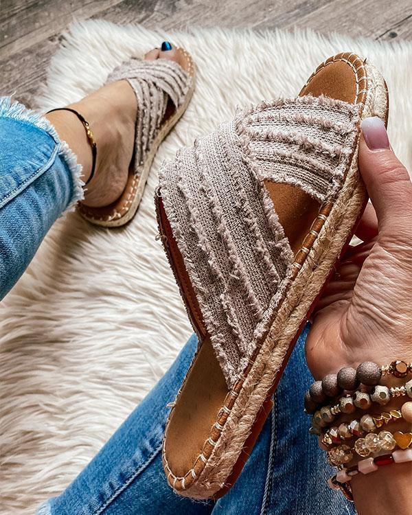 Melarey Cleo Espadrille Slides(3 Colors)