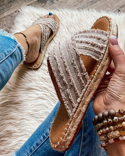 Melarey Cleo Espadrille Slides(3 Colors)