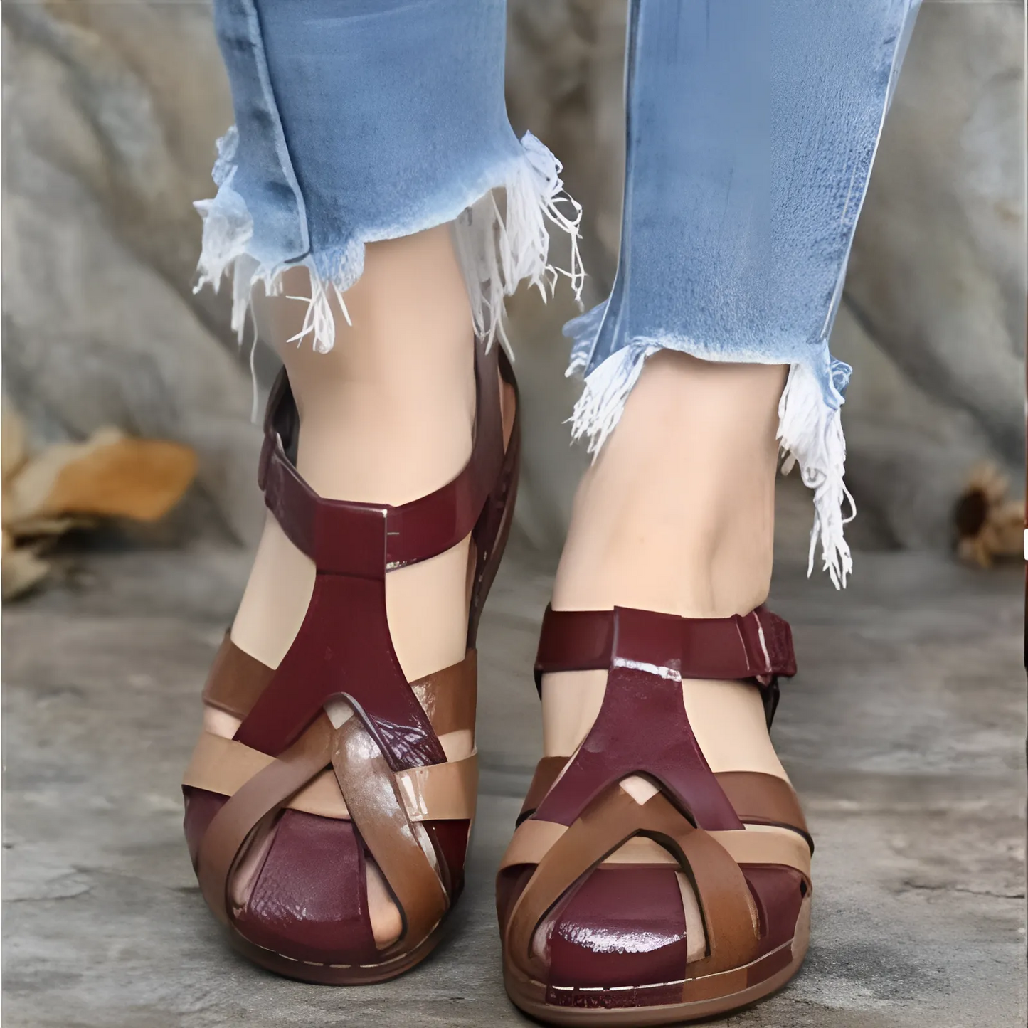 CMF Women Orthopedic Sandals Comfortable Retro Summer Chic Platform Wedge Gladiator Sandals