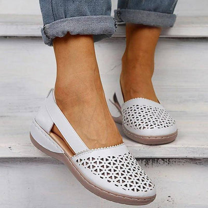 Women’s Breathable Cutout Comfort Shoes – Lightweight Slingback Walking Flats