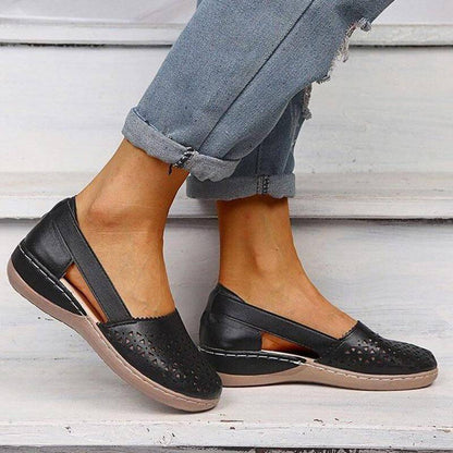 Women’s Breathable Cutout Comfort Shoes – Lightweight Slingback Walking Flats